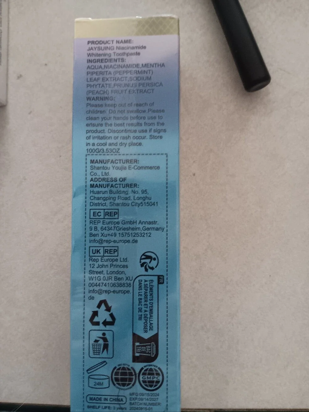 Jaysuing Nicatinamide Whitening Toothpaste